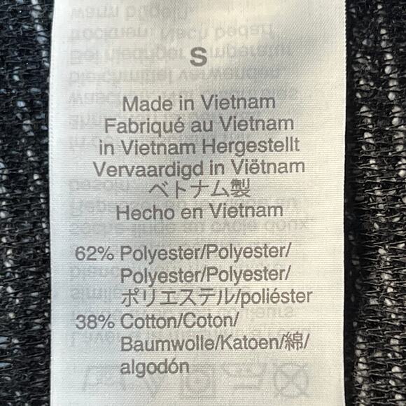 J.Crew Open Front Belted Cardigan Sweater Size Small Black White Pockets Cozy - Picture 9 of 9